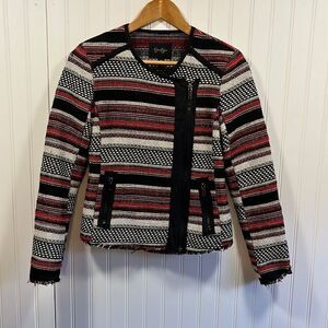 Jessica Simpson tweed asymmetrical blazer jacket